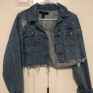 Denim crop jacket